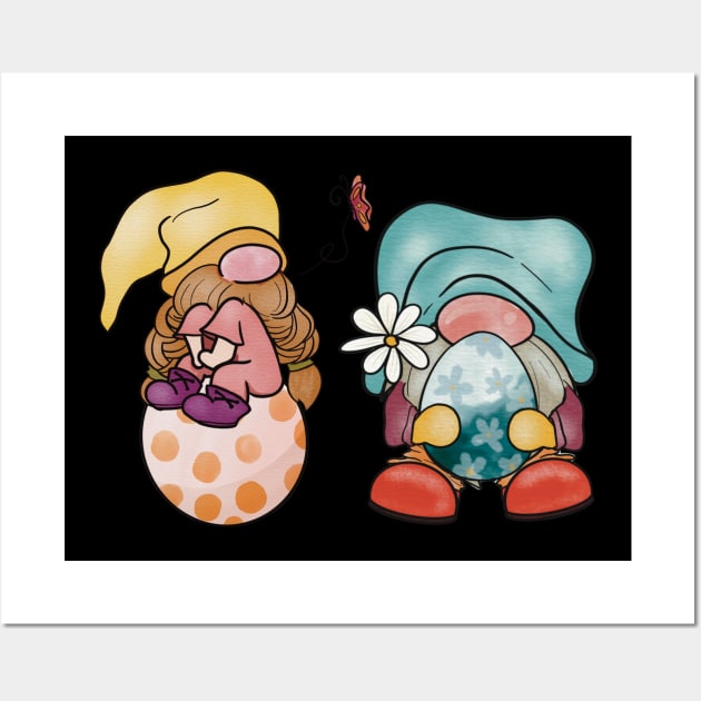 Happy Easter Day Gnomies Wall Art by Quotes NK Tees